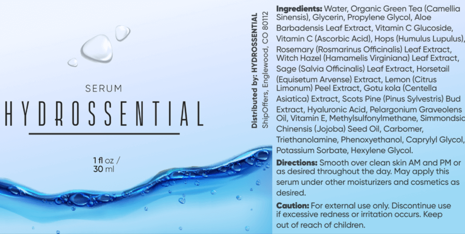 Hydrossential Supplement facts