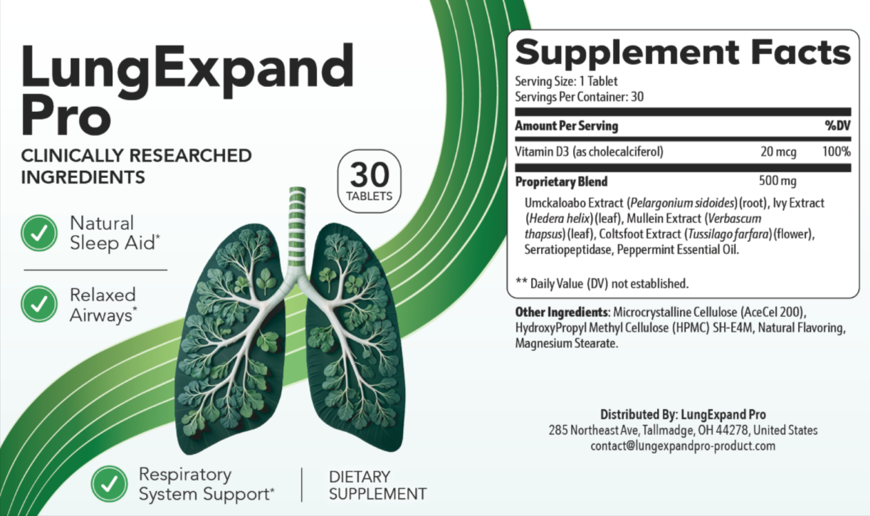 LungExpand Pro supplement facts