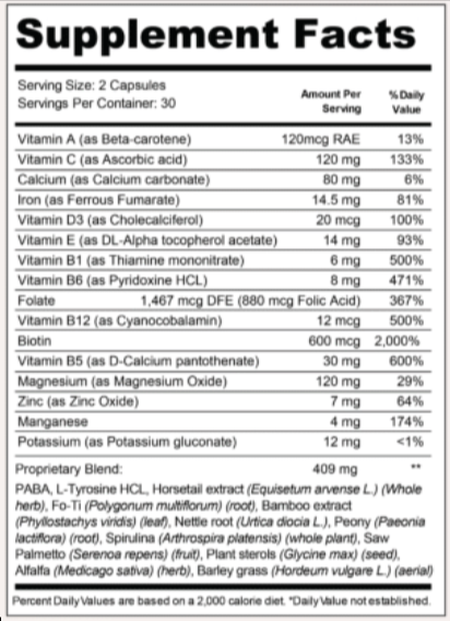 Mycosyn Pro supplement facts