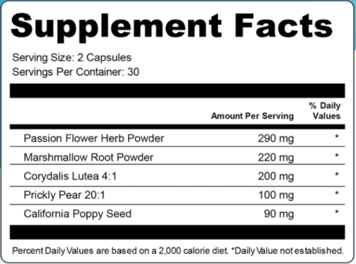 Nervovive Supplement Facts